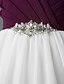 preiswerte Kleider für Junior-Brautjungfern-Ballkleid Riemen Boden-Länge Chiffon Junior-Brautjungferkleid mit Überkreuzte Rüschen / Kristall Verzierung