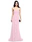 cheap Bridesmaid Dresses-Sheath / Column Bridesmaid Dress Sweetheart Sleeveless Elegant Sweep / Brush Train Chiffon with Criss Cross / Ruched / Ruffles 2022