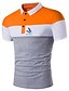 cheap Classic Polo-Men&#039;s Collar Polo Shirt Golf Shirt Tennis Shirt Color Block Collar Shirt Collar White Gray Navy Blue Short Sleeve Plus Size Daily Weekend Mixed Color Slim Tops Cotton Active Business Casual / Summer