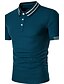 cheap Men&#039;s Polos-Men&#039;s Striped Patchwork Classic Polo - Cotton Daily Casual Shirt Collar White / Blue / Summer / Short Sleeve