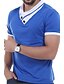 baratos polo clássico-Homens Camisa de golfe Retalhos Cor Sólida Colarinho Decote V Preto Azul Cinzento Cinzento Escuro Manga Curta Casual Diário Delgado Blusas Algodão Ativo Roupa de rua