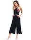 cheap Women&#039;s Jumpsuits-Women&#039;s Jumpsuit Backless Embroidered Hollow Halter Neck Pants Daily Club Wide Leg Sleeveless Black S M L Summer / Cut Out
