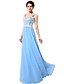 cheap Prom Dresses-Sheath / Column Straps Floor Length Chiffon Open Back Prom / Formal Evening Dress with Beading / Appliques by