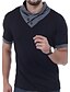 abordables polo classique-Homme T Shirt golf Mosaïque Couleur Pleine Col Col V Noir Bleu Gris Gris Foncé Manches Courtes Casual du quotidien Mince Hauts Coton Actif Vêtement de rue