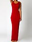رخيصةأون فساتين كاجوال-نسائي فضفاض فستان طويل أسود أصفر أحمر أزرق البحرية بدون كم لون سادة الصيف رقبة دائرية نحيل S M L XL
