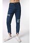זול מכנסי גברים-מכנסיים ג&#039;ינסים ג&#039;ינס קשיחות רזה גיזרה בינונית (אמצע) אחיד פסים פָּשׁוּט גברים