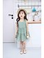 cheap Casual Dresses-Little Girls&#039; Dress Solid Colored Light Green Sleeveless Bow Dresses Summer