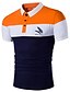 cheap Classic Polo-Men&#039;s Collar Polo Shirt Golf Shirt Tennis Shirt Color Block Collar Shirt Collar White Gray Navy Blue Short Sleeve Plus Size Daily Weekend Mixed Color Slim Tops Cotton Active Business Casual / Summer