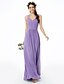 cheap Bridesmaid Dresses-Sheath / Column Straps Floor Length Chiffon Bridesmaid Dress with Lace / Sash / Ribbon / Criss Cross