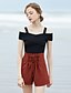 cheap Women&#039;s Blouses &amp; Shirts-Women&#039;s Daily Casual Going out Date Street Cute Casual Sexy Summer T-shirt, Solid Boat Neck Cotton