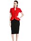 cheap Women&#039;s Dresses-Women&#039;s Vintage Bodycon Sheath Dress - Color Block, Peplum High Rise V Neck