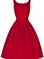 cheap Women&#039;s Dresses-Women&#039;s Red Green Dress Vintage Street chic Spring Party Daily Skater Solid Colored Red M L / Cotton