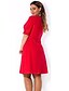 billige Kjoler i plus størrelser-Dame Plusstørrelser I-byen-tøj Skift Kjole - Ensfarvet Knælang Rød
