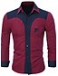 abordables Chemises Homme-Chemise Grandes Tailles Homme, Couleur Pleine / Bloc de Couleur - Coton Simple / Chic de Rue / Punk &amp; Gothique Col Classique Noir / Manches Longues / Printemps / Automne