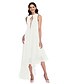 cheap Bridesmaid Dresses-A-Line Jewel Neck Asymmetrical Chiffon Bridesmaid Dress with Ruffles