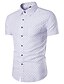 preiswerte Businesshemden für Herren-Herrenhemd Hemdhemd gepunktet gespreizter Kragen weiß kurzarm täglich Wochenenddruck schmal Oberteile / Sommer / Sommer
