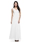 cheap Bridesmaid Dresses-Sheath / Column Bridesmaid Dress V Neck Sleeveless Elegant Floor Length Chiffon with Criss Cross / Side Draping 2022