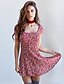 cheap New in Dresses-Women&#039;s A Line Dress Short Mini Dress Blue Wine Short Sleeve Floral Backless Criss Cross Bow Spring Summer Square Neck Butterfly Sleeves Backless S M L XL XXL