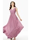 cheap Bridesmaid Dresses-Sheath / Column Bridesmaid Dress V Neck Sleeveless Open Back Floor Length Chiffon with Criss Cross / Pleats 2022