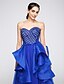 cheap Special Occasion Dresses-A-Line Sweetheart Neckline Floor Length Tulle Sparkle &amp; Shine Prom / Formal Evening Dress with Lace by TS Couture®