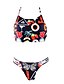 halpa Bikinit ja uima-asut-Naisten Geometrinen Väripaletti Nauhat Bikini Uimapuku Painettu Niskalenkki Uima-asut Uimapuvut Sateenkaari