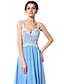 cheap Prom Dresses-Sheath / Column Straps Floor Length Chiffon Open Back Prom / Formal Evening Dress with Beading / Appliques by