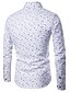 Недорогие Мужские классические рубашки-мужская рубашка рубашка с геометрическим рисунком классический воротник белый с длинным рукавом повседневная работа принт узкие топы деловые