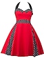 cheap Women&#039;s Dresses-Women&#039;s Vintage A Line Dress - Polka Dot Halter