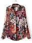 cheap Plus Size Tops-Women&#039;s Shirt Floral Square Neck Daily Going out Long Sleeve Tops Casual Vintage Punk &amp; Gothic Red