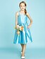 cheap Junior Bridesmaid Dresses-A-Line Halter Neck Knee Length Taffeta Junior Bridesmaid Dress with Sash / Ribbon / Crystal Brooch