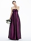 cheap Bridesmaid Dresses-Sheath / Column Bridesmaid Dress Sweetheart / Strapless Sleeveless Floor Length Taffeta with Ruched / Flower 2022