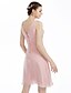 cheap Bridesmaid Dresses-A-Line Bridesmaid Dress V Neck Sleeveless Open Back Knee Length Chiffon with Side-Draped 2022