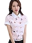 billige Bluser og skjorter til kvinner-Dame Blonde Trykt mønster Skjorte Fritid Skjortekrage Rosa / Navyblå