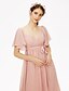 cheap Bridesmaid Dresses-A-Line Queen Anne Knee Length Chiffon Bridesmaid Dress with Sash / Ribbon / Criss Cross / Pleats