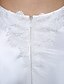 Χαμηλού Κόστους Νυφικά Φορέματα-Τρομπέτα / Γοργόνα Με Κόσμημα Ουρά μέτριου μήκους Σαρμέζ Φορέματα γάμου φτιαγμένα στο μέτρο με Διακοσμητικά Επιράμματα / Κουμπί με LAN TING BRIDE® / Σι-θρου