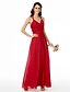 cheap Bridesmaid Dresses-Sheath / Column Bridesmaid Dress Spaghetti Strap Sleeveless Beautiful Back Ankle Length Chiffon with Criss Cross / Pleats 2022