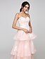 cheap Prom Dresses-A-Line Elegant Holiday Cocktail Party Prom Dress Sweetheart Neckline Sleeveless Floor Length Organza with Beading Appliques  / Formal Evening