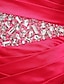 tanie Suknie wieczorowe-Syrena Błyszczące Sukienka Kolacja oficjalna Tren sweep Bez rękawów Na jedno ramię Satyna z Krzyżowe Dodatki kryształowe 2023