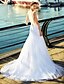 cheap Wedding Dresses-Mermaid / Trumpet Wedding Dresses Sweetheart Neckline Chapel Train Tulle Regular Straps Beautiful Back with Beading Appliques 2020