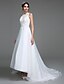 cheap Wedding Dresses-Wedding Dresses A-Line Jewel Neck Sleeveless Court Train Satin Bridal Gowns With Ruched Appliques 2024