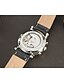 お買い得  レザーベルト腕時計-男性用 リストウォッチ 自動巻き 本革 多色 30 m ホット販売 ハンズ チャーム ファッション ドレスウォッチ - ホワイト ブラック