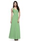 preiswerte Brautjungfernkleider-Sheath / Column Bridesmaid Dress V Neck Sleeveless Elegant Floor Length Chiffon with Criss Cross / Side Draping 2022