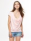 preiswerte T-Shirts für Damen-Damen Solide Sexy Lässig/Alltäglich T-shirt,V-Ausschnitt Sommer Kurzarm Polyester Dünn