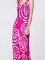 olcso Női ruhák-Női Pántos ruha Maxi hosszú ruha Medence Arcpír rózsaszín Sötétszürke Narancssárga Tengerészkék Ujjatlan Leopárd Tavasz Nyár Vékony S M L XL / Pamut