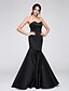 cheap Special Occasion Dresses-Fit &amp; Flare Sweetheart Neckline Floor Length Satin Dress with Pleats by TS Couture®
