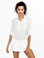cheap Women&#039;s Blouses &amp; Shirts-Women&#039;s Casual / Street chic Shirt - Solid Colored Stand White M / Fall