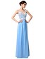 cheap Prom Dresses-Sheath / Column Straps Floor Length Chiffon Open Back Prom / Formal Evening Dress with Beading / Appliques by