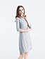 cheap Women&#039;s Dresses-Women&#039;s Loose Cotton 3/4 Length Sleeve Solid Colored Modern Style Classic Patchwork Summer All Seasons Crew Neck Casual Vintage Party Daily Holiday Cotton Split Light gray S M L XL XXL / Asymmetrical