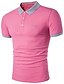 cheap Men&#039;s Polos-Men&#039;s Polo Tennis Shirt Solid Colored Plus Size Embroidered Short Sleeve Daily Slim Tops Cotton Active Shirt Collar Blushing Pink Gray White / Summer