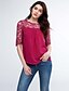 cheap Women&#039;s Blouses &amp; Shirts-Women&#039;s Street chic Plus Size Loose Blouse - Solid Colored, Lace Mesh